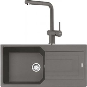 Franke Urban UBG 611-100 Stone Grey Granit Eviye-Active Plus Doccia Batarya Seti