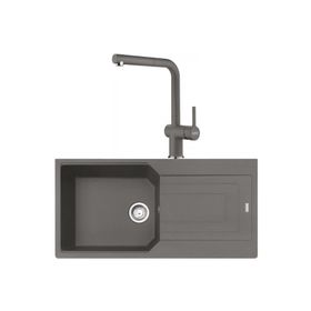 Franke Urban UBG 611-100 Stone Grey Granit Eviye-Active Plus Doccia Batarya Seti