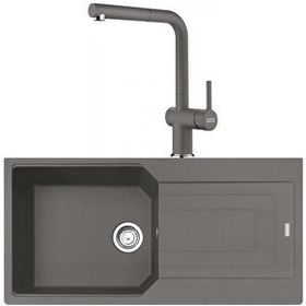 Franke Urban UBG 611-100 Stone Grey Granit Eviye-Active Plus Doccia Batarya Seti