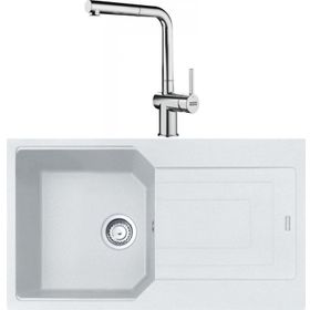 Franke Urban UBG 611-86 Bianco Granit Eviye-Active Plus Doccia Krom Batarya Seti