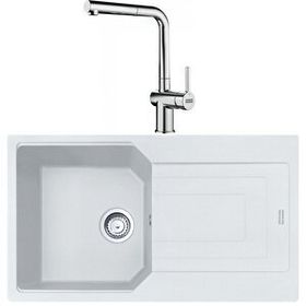 Franke Urban UBG 611-86 Bianco Granit Eviye-Active Plus Doccia Krom Batarya Seti