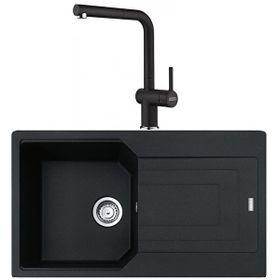 Franke Urban Ubg 611-86 Nero Granit Eviye-Active Plus Doccia Nero Batarya Seti