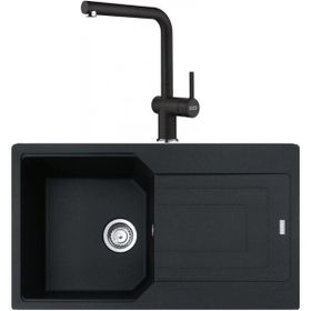 Franke Urban Ubg 611-86 Nero Granit Eviye-Active Plus Doccia Nero Batarya Seti