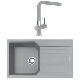Franke Urban UBG 611-86 Stone Grey Tek Gözlü Armatürlü Granit Eviye Seti