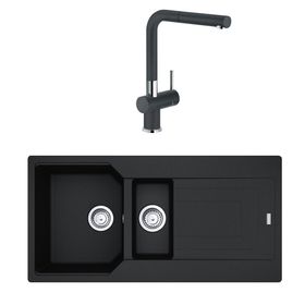 Franke Urban UBG 651-100 Nero 1.5 Gözlü Armatürlü Granit Eviye Seti