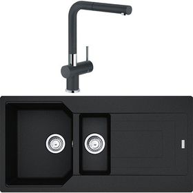 Franke Urban UBG 651-100 Nero 1.5 Gözlü Armatürlü Granit Eviye Seti