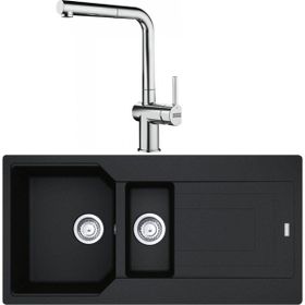 Franke Urban UBG 651-100 Nero Granit Eviye-Active Plus Doccia Krom Batarya Seti
