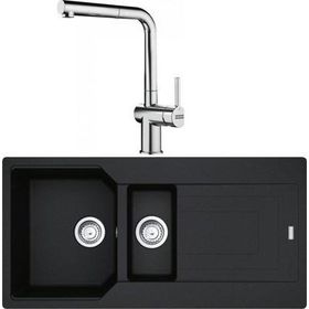 Franke Urban UBG 651-100 Nero Granit Eviye-Active Plus Doccia Krom Batarya Seti