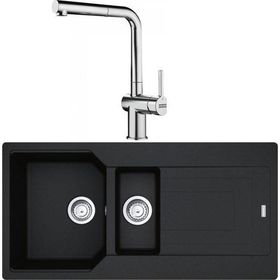Franke Urban UBG 651-100 Nero Granit Eviye-Active Plus Doccia Krom Batarya Seti