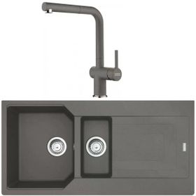 Franke Urban UBG 651-100 Stone Grey Granit Eviye-Active Plus Doccia Batarya Seti