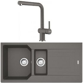 Franke Urban UBG 651-100 Stone Grey Granit Eviye-Active Plus Doccia Batarya Seti
