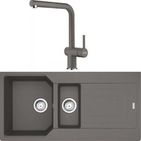 Franke Urban UBG 651-100 Stone Grey Granit Eviye-Active Plus Doccia Batarya Seti