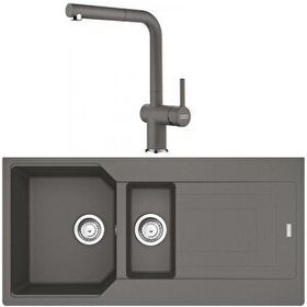 Franke Urban UBG 651-100 Stone Grey Granit Eviye-Active Plus Doccia Batarya Seti