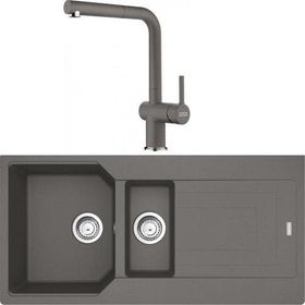 Franke Urban UBG 651-100 Stone Grey Granit Eviye-Active Plus Doccia Batarya Seti