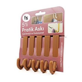 Frater 5'li Açık Kahve Pratik Askı