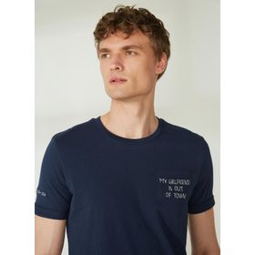 Fred Mello FM23S16TGBLUE Bisiklet Yaka Mavi Erkek T-shirt