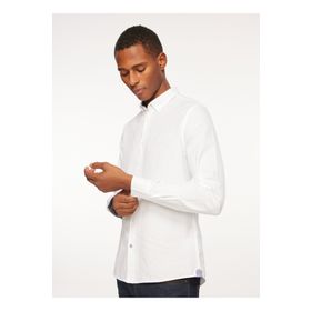 Fred Mello FM23W03CU Beyaz Slim Fit Gömlek Yaka Erkek Gömlek