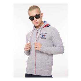 Fred Mello FM23W19FZ Gri Melanj Kapüşon Yaka Erkek Sweatshirt