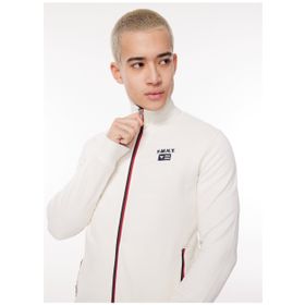 Fred Mello FM23W20FZ Beyaz Kapüşon Yaka Erkek Sweatshirt