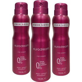 Free Love Eurodream 3x150 ml Kadın Sprey Deodorant