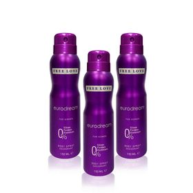 Free Love Eurodream 3x150 ml Kadın Sprey Deodorant