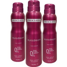 Free Love Eurodream 3x150 ml Kadın Sprey Deodorant
