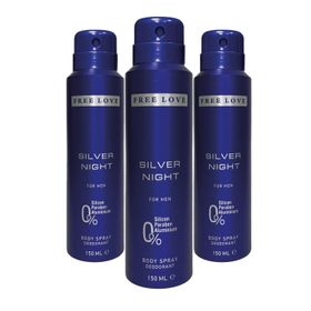 Free Love Silver Night 3x150 ml Erkek Sprey Deodorant