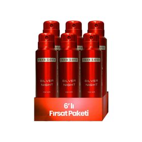Free Love Silver Night 6x150 ml Pudrasız Erkek Sprey Deodorant