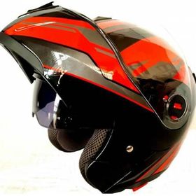 Free-M 961 Siyah Gri Kırmızı Motosiklet Kaskı