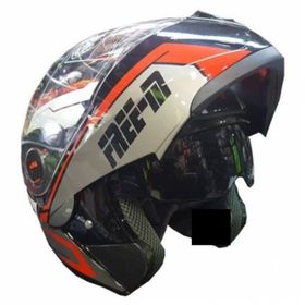 Free-M 961 Siyah Gri Kırmızı Motosiklet Kaskı