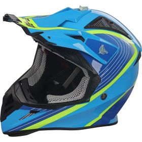 Free-M FR-801 Cross Mavi Sarı Motosiklet Kaski