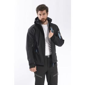 Freecamp Eagle Softshell Siyah Mavi Erkek Ceket