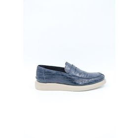 Freefoot 226825 Lacivert Croco Deri Erkek Casual Ayakkabı