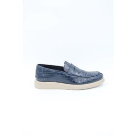 Freefoot 226825 Lacivert Croco Deri Erkek Casual Ayakkabı