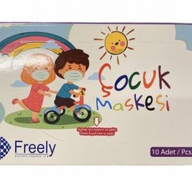 Freely Lastikli 10 Adet Çocuk Yüz Maskesi
