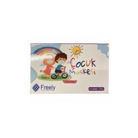 Freely Lastikli 10 Adet Çocuk Yüz Maskesi