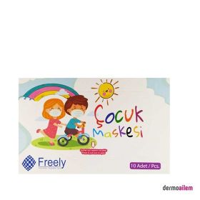 Freely Lastikli 10 Adet Çocuk Yüz Maskesi