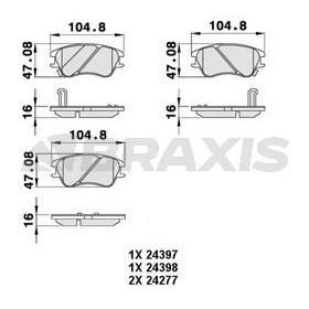 FREN BALATASI ÖN (HYUNDAI ATOS (MX)(02/98-) 1.0 I (04.2001-) [WVA 24277] - [ 104,7X46,6X13,2 MM ] - İKAZ KABLOLU