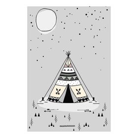Frenda Home 10x180 cm Gri Kızılderili Çadır Desenli Kaymaz Deri Taban Çocuk Halısı