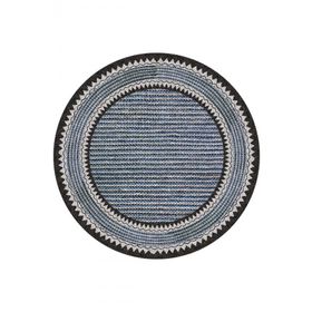 Frenda Home 140x140 cm Mavi İskandinav Desen Pamuk Taban Dijital Baskılı Dekoratif Yuvarlak Halı