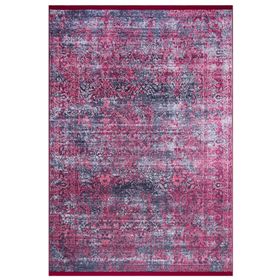 Frenda Home 80x150 cm Kırmızı Eskitme Desenli Dokuma Taban Dijital Baskılı Halı