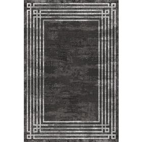 Frenda Home Antrasit 80x150 Çerçeve Desen Dokuma Pamuk Taban Dijital Dekoratif Halı