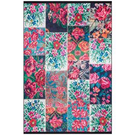 Frenda Home Beyaz 80x150 Patchwork Desen Dokuma Pamuk Taban Dijital Dekoratif Halı