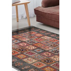 Frenda Home Binbirgece Pamuk Taban Dijital Baskılı Gri 80x150 cm Salon Halı
