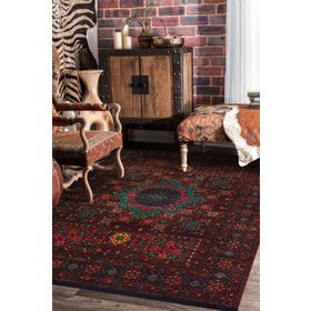 Frenda Home Fas Kapısı Desenli Pamuk Taban Kahve 160x230 cm Salon Halı