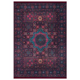 Frenda Home Fas Kapısı Desenli Pamuk Taban Kahve 160x230 cm Salon Halı