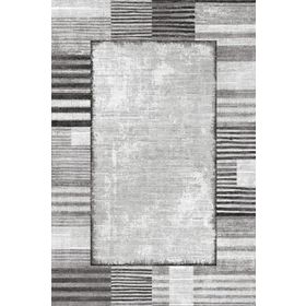 Frenda Home Gri 80x200 Çerçeve Desenli Dijital Baskılı Dekoratif Pamuk Taban Halı