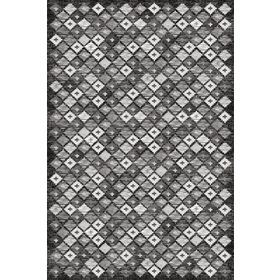 Frenda Home Kilim Desen Pamuk Taban Baskılı Gri 140x200 cm Salon Halı