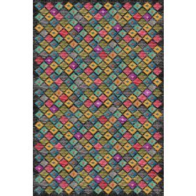 Frenda Home Kilim Desen Pamuk Taban Baskılı Siyah 160x230 cm Salon Halı