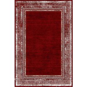 Frenda Home Kırmızı 80x200 Çerçeve Desenli Dijital Baskılı Pamuk Taban Halı